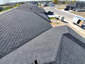 Beautiful new roof after installation in new roofing construction project in Twin Falls, ID.
